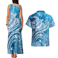 World Ocean Day Polynesian Pattern Couples Matching Tank Maxi Dress and Hawaiian Shirt Crystal Waves LT7 - Polynesian Pride