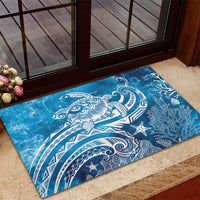 World Ocean Day Polynesian Pattern Rubber Doormat Crystal Waves