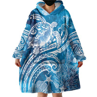 World Ocean Day Polynesian Pattern Wearable Blanket Hoodie Crystal Waves LT7 - Polynesian Pride