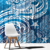 World Ocean Day Polynesian Pattern Window Curtain Crystal Waves LT7 - Polynesian Pride