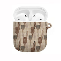 Aloha Hawaii Vintage Kahili Pa'a Lima AirPods Case Palaka Print Cozy Beige