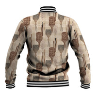 Aloha Hawaii Vintage Kahili Pa'a Lima Baseball Jacket Palaka Print Cozy Beige