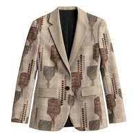 Aloha Hawaii Vintage Kahili Pa'a Lima Blazer Palaka Print Cozy Beige
