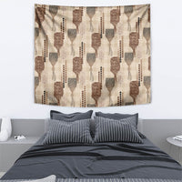 Aloha Hawaii Vintage Kahili Pa'a Lima Tapestry Palaka Print Cozy Beige