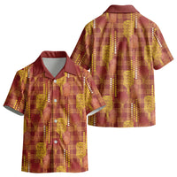 Aloha Hawaii Vintage Kahili Pa'a Lima Kid Hawaiian Shirt Palaka Print Hilo Royal Red-Yellow LT7 - Polynesian Pride