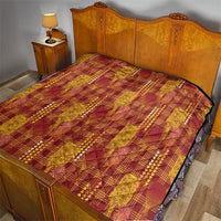Aloha Hawaii Vintage Kahili Pa'a Lima Quilt Palaka Print Hilo Royal Red-Yellow