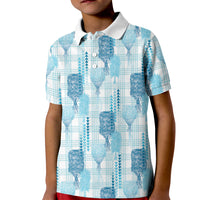 Aloha Hawaii Vintage Kahili Pa'a Lima Kid Polo Shirt Palaka Print Oceanic Turquoise