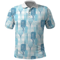 Aloha Hawaii Vintage Kahili Pa'a Lima Polo Shirt Palaka Print Oceanic Turquoise