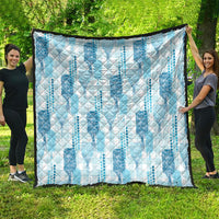 Aloha Hawaii Vintage Kahili Pa'a Lima Quilt Palaka Print Oceanic Turquoise