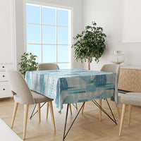 Aloha Hawaii Vintage Kahili Pa'a Lima Tablecloth Palaka Print Oceanic Turquoise