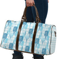 Aloha Hawaii Vintage Kahili Pa'a Lima Travel Bag Palaka Print Oceanic Turquoise
