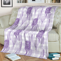 Aloha Hawaii Vintage Kahili Pa'a Lima Blanket Palaka Print Pastel Lavender