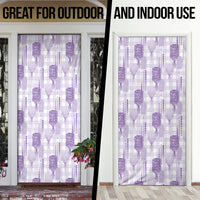Aloha Hawaii Vintage Kahili Pa'a Lima Door Cover Palaka Print Pastel Lavender