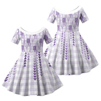 Aloha Hawaii Vintage Kahili Pa'a Lima Family Matching Puletasi and Hawaiian Shirt Palaka Print Pastel Lavender