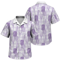 Aloha Hawaii Vintage Kahili Pa'a Lima Family Matching Tank Maxi Dress and Hawaiian Shirt Palaka Print Pastel Lavender LT7 Son's Shirt Lavender - Polynesian Pride