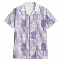 Aloha Hawaii Vintage Kahili Pa'a Lima Hawaiian Shirt Palaka Print Pastel Lavender