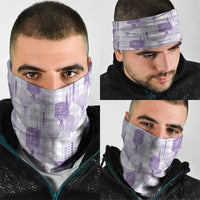 Aloha Hawaii Vintage Kahili Pa'a Lima Neck Gaiter Palaka Print Pastel Lavender