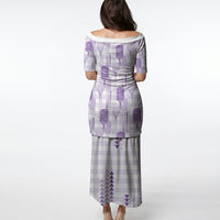 Aloha Hawaii Vintage Kahili Pa'a Lima Puletasi Palaka Print Pastel Lavender LT7 - Polynesian Pride