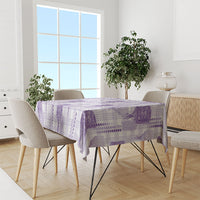 Aloha Hawaii Vintage Kahili Pa'a Lima Tablecloth Palaka Print Pastel Lavender