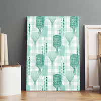 Aloha Hawaii Vintage Kahili Pa'a Lima Canvas Wall Art Palaka Print Mossy Teal