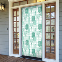 Aloha Hawaii Vintage Kahili Pa'a Lima Door Cover Palaka Print Mossy Teal