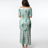 Aloha Hawaii Vintage Kahili Pa'a Lima Puletasi Palaka Print Mossy Teal LT7 - Polynesian Pride