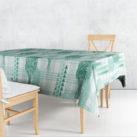 Aloha Hawaii Vintage Kahili Pa'a Lima Tablecloth Palaka Print Mossy Teal