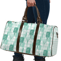 Aloha Hawaii Vintage Kahili Pa'a Lima Travel Bag Palaka Print Mossy Teal