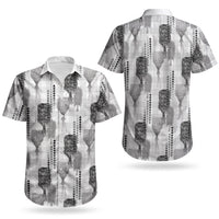 Aloha Hawaii Vintage Kahili Pa'a Lima Couples Matching Short Sleeve Bodycon Dress and Hawaiian Shirt Palaka Print Hinahina
