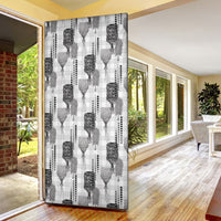 Aloha Hawaii Vintage Kahili Pa'a Lima Door Cover Palaka Print Hinahina