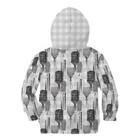 Aloha Hawaii Vintage Kahili Pa'a Lima Kid Hoodie Palaka Print Hinahina