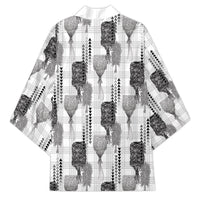 Aloha Hawaii Vintage Kahili Pa'a Lima Kimono Palaka Print Hinahina