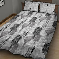 Aloha Hawaii Vintage Kahili Pa'a Lima Quilt Bed Set Palaka Print Hinahina