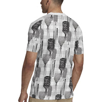 Aloha Hawaii Vintage Kahili Pa'a Lima Rugby Jersey Palaka Print Hinahina