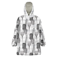 Aloha Hawaii Vintage Kahili Pa'a Lima Wearable Blanket Hoodie Palaka Print Hinahina