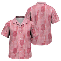 Aloha Hawaii Vintage Kahili Pa'a Lima Family Matching Long Sleeve Bodycon Dress and Hawaiian Shirt Palaka Print Berry Pink LT7 Son's Shirt Pink - Polynesian Pride
