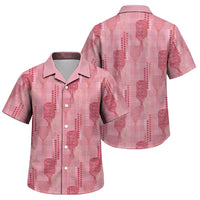Aloha Hawaii Vintage Kahili Pa'a Lima Family Matching Off Shoulder Maxi Dress and Hawaiian Shirt Palaka Print Berry Pink LT7 Son's Shirt Pink - Polynesian Pride