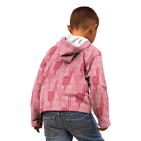 Aloha Hawaii Vintage Kahili Pa'a Lima Kid Hoodie Palaka Print Berry Pink