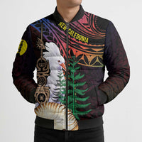 New Caledonia Kanaky Personalized Bomber Puffer Jacket Kagu Bird Emblem - Polynesian Pride