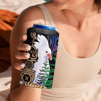 New Caledonia Kanaky Personalized 4 in 1 Can Cooler Tumbler Kagu Bird Emblem - Polynesian Pride