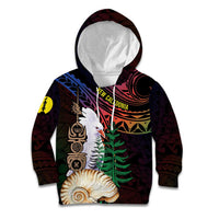 New Caledonia Kanaky Personalized Kid Hoodie Kagu Bird Emblem LT7 Hoodie Black - Polynesian Pride