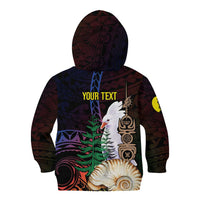 New Caledonia Kanaky Personalized Kid Hoodie Kagu Bird Emblem LT7 - Polynesian Pride