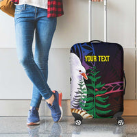 New Caledonia Kanaky Personalized Luggage Cover Kagu Bird Emblem - Polynesian Pride