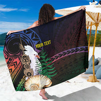 New Caledonia Kanaky Personalized Sarong Kagu Bird Emblem - Polynesian Pride