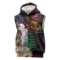 New Caledonia Kanaky Personalized Sleeveless Hoodie Kagu Bird Emblem - Polynesian Pride