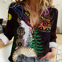 New Caledonia Kanaky Personalized Women Casual Shirt Kagu Bird Emblem - Polynesian Pride