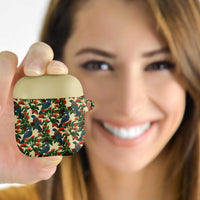 New Zealand Christmas AirPods Case Romantic Tui Birds on Pohutukawa - Ivory - Polynesian Pride