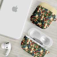 New Zealand Christmas AirPods Case Romantic Tui Birds on Pohutukawa - Ivory LT7 - Polynesian Pride