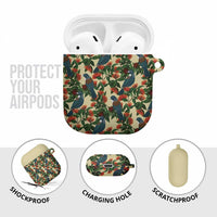 New Zealand Christmas AirPods Case Romantic Tui Birds on Pohutukawa - Ivory LT7 - Polynesian Pride