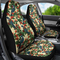 New Zealand Christmas Car Seat Cover Romantic Tui Birds on Pohutukawa - Ivory - Polynesian Pride